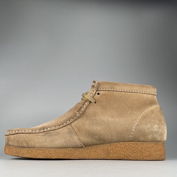 Clarks Collection Wallabee Men\'s 10.5 W Tan Suede Casual Chukka Ankle Boots GUC